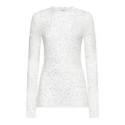 Alysi Stiliga Sweaters med Applikationer White, Dam