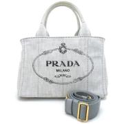 Prada Vintage Pre-owned Tyg prada-vskor Gray, Dam