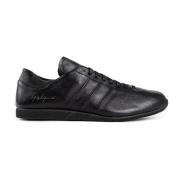 Y-3 Svart Läder Snörning Sneakers Black, Herr