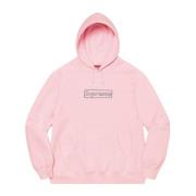 Kaws Begränsad upplaga Chalk Box Logo Hoodie Pink, Herr