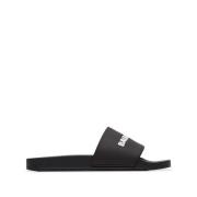 Balenciaga Pool Slide Sandal Black, Herr