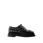 Simone Rocha Svarta Läderbrogue Loafers med Hjärttå Black, Dam