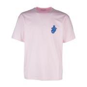 JW Anderson Avslappnad Bomull T-shirt Pink, Herr