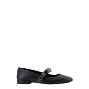 Versace Studded Läder Ballerina med Medusa Detalj Black, Dam