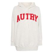 Autry Mélange Broderad Hoodie Tröja Gray, Dam