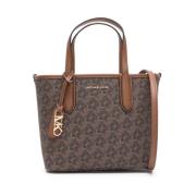 Michael Kors Brun Monogram Läder Toteväska Brown, Dam