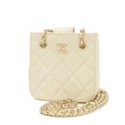 Chanel Vintage Pre-owned Laeder chanel-vskor Beige, Dam