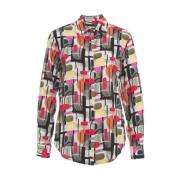 Himon's Retro Print Multi-Coloured Blouse Multicolor, Dam