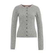 Semicouture Grå Stickad Kofta Aw24 Gray, Dam