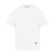 Bottega Veneta Vit Bomull T-shirt med Logopatch White, Dam