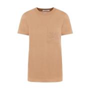 Max Mara Elegant Kamel Bomull T-shirt Beige, Dam