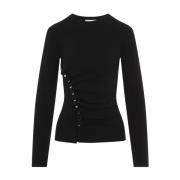 Paco Rabanne Elegant Svart Topp med Knappdetaljer Black, Dam