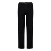 Balmain Svarta Denim Jeans med Logobroderi Black, Herr