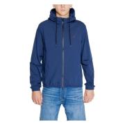 Replay Blå Hooded Zip-Up Jacka för Män Blue, Herr