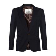 Vivienne Westwood Blå Ull Peak Revers Jacka Blue, Herr