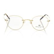 Frankie Morello Guldmetall Runda Glasögon Yellow, Unisex