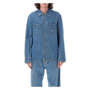 Marine Serre Måne Laser Denim Overshirt Ljusblå Blue, Herr