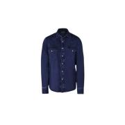 Moorer Vintage Western-Style Denim Skjorta Blue, Herr