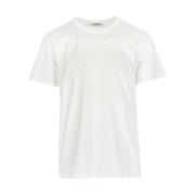 Dondup Vit T-shirt med minimalistiskt tryck White, Herr