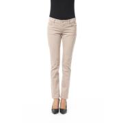 Byblos Slim Fit Kedjedetalj Anpassad Knapp Byxor Beige, Dam