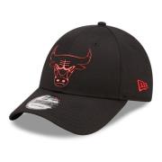 New Era Svart Bulls Folie Logga Keps Black, Herr