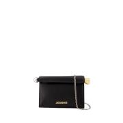 Jacquemus Svart Rund C Clutch Läder Väska Black, Dam