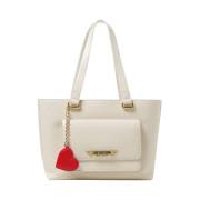 Moschino Ivory Shopper Väska Elegant Modern Beige, Dam