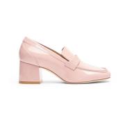 Stuart Weitzman Modern Loafer med Arkitektonisk Klack Pink, Dam