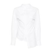 Sacai Vit Poplin Asymmetrisk Skjorta White, Dam