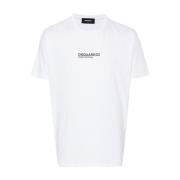 Dsquared2 Vita T-shirts och Polos med Logotyptryck White, Herr