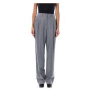 Stella McCartney Grå Ull Straight-Leg Byxor Gray, Dam