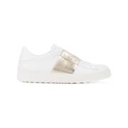 Valentino Garavani Vita Lädersneakers med Metallrand White, Dam