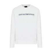 Emporio Armani Crew Neck Sweatshirt White, Herr