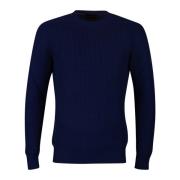 Gran Sasso Blå Crew-Neck Rain Wool Sweater Blue, Herr