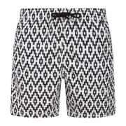 MC2 Saint Barth Geometriskt Vatten Swimshorts Black, Herr