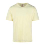 MC2 Saint Barth Linne Crewneck T-shirt med Logobroderi Yellow, Herr