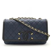 Chanel Vintage Pre-owned Laeder axelremsvskor Blue, Dam