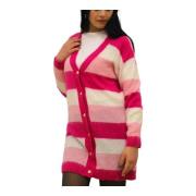 Gaudi Stilren Stickad Cardigan Tröja Pink, Dam