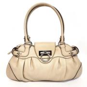 Salvatore Ferragamo Pre-owned Pre-owned Laeder handvskor Beige, Dam