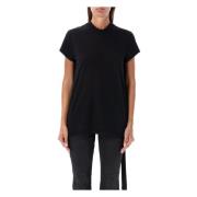 Rick Owens Svart T-shirt med hög krage Black, Dam