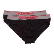 Dsquared2 Svarta Briefs med Logodetaljer Black, Herr