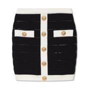 Balmain Kjol med dekorativa knappar Black, Dam