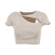 Calvin Klein Jeans Kortärmad Topp Beige, Dam