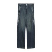 MM6 Maison Margiela Blå Denim Straight Leg Byxor Blue, Herr