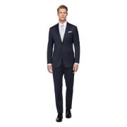 Boggi Milano Pinstripe Stretch Ullkostym Blue, Herr