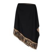 Moschino Poncho med logotyp Black, Dam