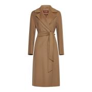 Max Mara Studio Kamelrock med Notched Revers Brown, Dam