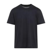 Brioni Blå Silke T-shirt Blue, Herr