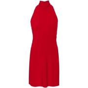 Norma Kamali Slim Fit Halter Neck Mini Dress Red, Dam