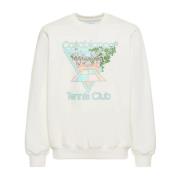 Casablanca Vit Tennis Club Sweatshirt White, Herr